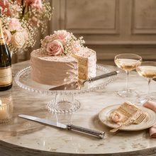 Load image into Gallery viewer, Silver Crystal Handle Cake Serving Set – 2 Piece, 32 cm