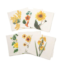 Lade das Bild in den Galerie-Viewer, Set of 6 Yellow Flowers Napkins.