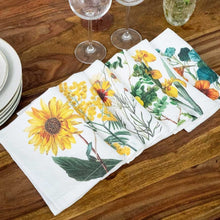 Lade das Bild in den Galerie-Viewer, Set of 6 Yellow Flowers Napkins.