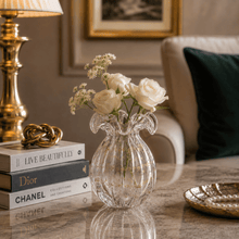 Load image into Gallery viewer, The Flower Vase – Clear & Gold – 13 × 17 cm