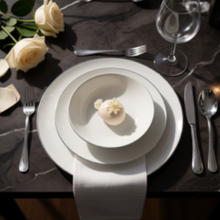 Lade das Bild in den Galerie-Viewer, Metropolis 18-Piece White Porcelain Dinner Set with Platinum Rim | Luxury Dinnerware for 6.