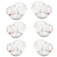 Lade das Bild in den Galerie-Viewer, Moon Vie En Rose 18-Piece Pink Floral Porcelain Dinner Set for 6 | Elegant Romantic Tableware.