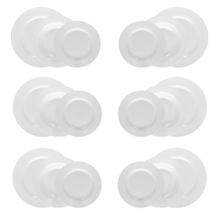 Lade das Bild in den Galerie-Viewer, Polis 18-Piece White Porcelain Dinner Set for 6 | Modern Ribbed Dinnerware Collection.