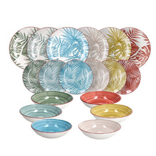 Lade das Bild in den Galerie-Viewer, Madison Exotic 18-Piece Tropical Porcelain Dinner Set for 6 | Multicolour Botanical Tableware.