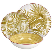 Lade das Bild in den Galerie-Viewer, Madison Exotic 18-Piece Tropical Porcelain Dinner Set for 6 | Multicolour Botanical Tableware.