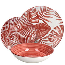 Lade das Bild in den Galerie-Viewer, Madison Exotic 18-Piece Tropical Porcelain Dinner Set for 6 | Multicolour Botanical Tableware.