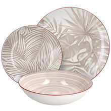 Lade das Bild in den Galerie-Viewer, Madison Exotic 18-Piece Tropical Porcelain Dinner Set for 6 | Multicolour Botanical Tableware.