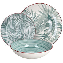Lade das Bild in den Galerie-Viewer, Madison Exotic 18-Piece Tropical Porcelain Dinner Set for 6 | Multicolour Botanical Tableware.