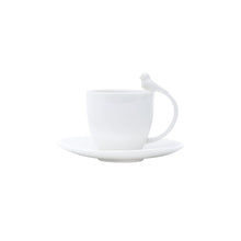 Lade das Bild in den Galerie-Viewer, Set of 6 White Birds Cup and Saucer 85ml.