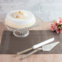Load image into Gallery viewer, Silver Cake Serving Set 32cm.