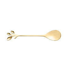 Charger l'image dans la galerie, Set of 4 Golden Leaves Spoons.