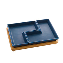 Load image into Gallery viewer, Porcelaine Blue 2 pieces Appetizer set 23x15x5cm.