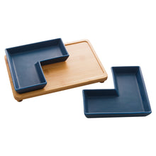 Load image into Gallery viewer, Porcelaine Blue 2 pieces Appetizer set 23x15x5cm.