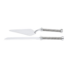 Load image into Gallery viewer, Silver Cake Serving Set 32cm.