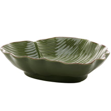 Lade das Bild in den Galerie-Viewer, Ceramic Banana Leaf Serving Plate 23.5x22x6.5cm.
