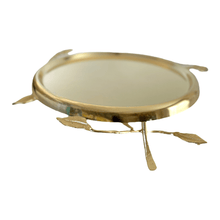 Charger l'image dans la galerie, Elevated Gold Leaf Cake Plate With Glass Dome.