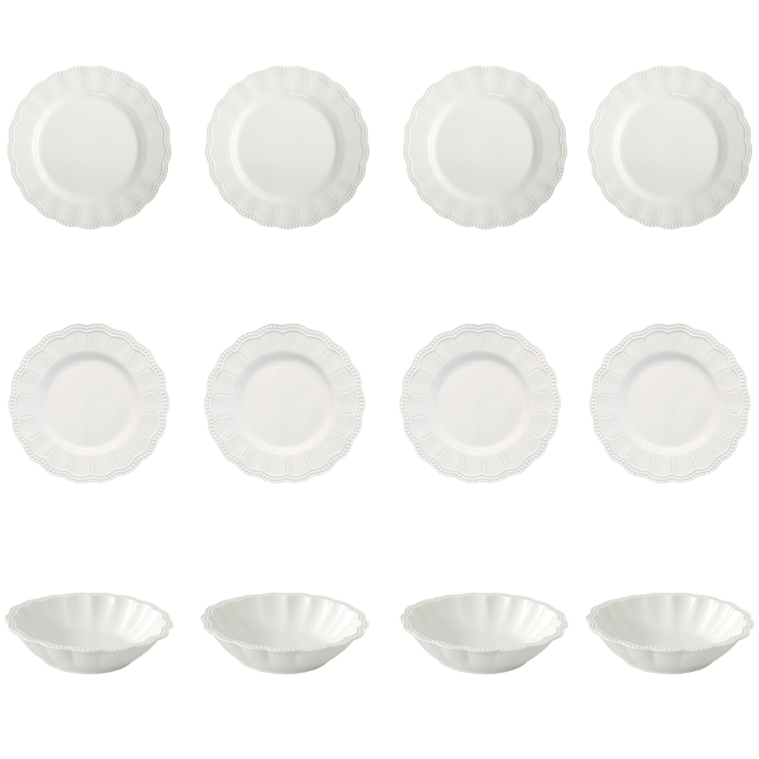 Elite 12-Piece White Porcelain Dinnerware Set for 4 – image 9 | House Art