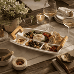 White Porcelain Appetiser Serving Dish with Wooden Handles – 37 × 22 cm – image 6 | House Art