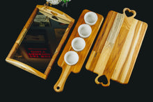Lade das Bild in den Galerie-Viewer, Verspiegeltes Tablett aus Teakholz, 36 x 23 x 7 cm
