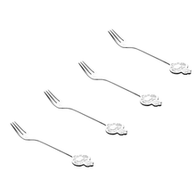 Load image into Gallery viewer, Set of 4 Stainless Steel Silver Key Cake Forks – 13.2 cm
