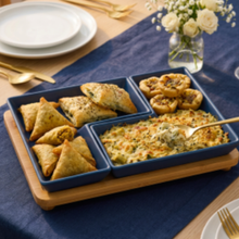 Charger l'image dans la galerie, Porcelaine Blue 2 pieces Appetizer set 23x15x5cm
