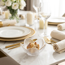 Load image into Gallery viewer, Flower Crystal Bowl with Gold Rim – 9 cm
