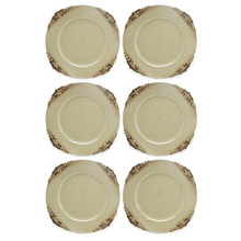 Load image into Gallery viewer, Set of 6 Ornate Cream &amp; Brown Sous-Plats – 33 cm
