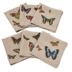 Set of 6 Flying Butterflies Napkins.