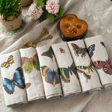 Load image into Gallery viewer, Set of 6 Flying Butterflies Napkins.
