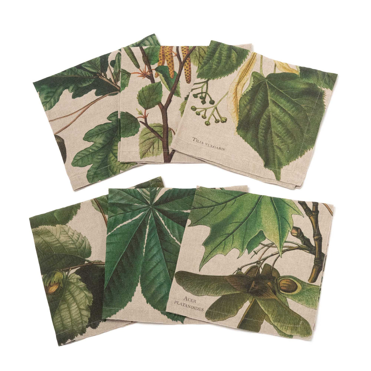 Set of 6 Tree Napkins.