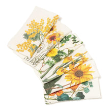Lade das Bild in den Galerie-Viewer, Set of 6 Yellow Flowers Napkins.
