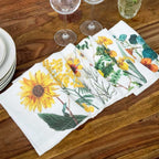 Set of 6 Yellow Flowers Napkins.