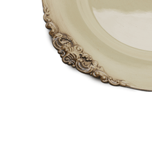 Load image into Gallery viewer, Set of 6 Ornate Cream &amp; Brown Sous-Plats – 33 cm
