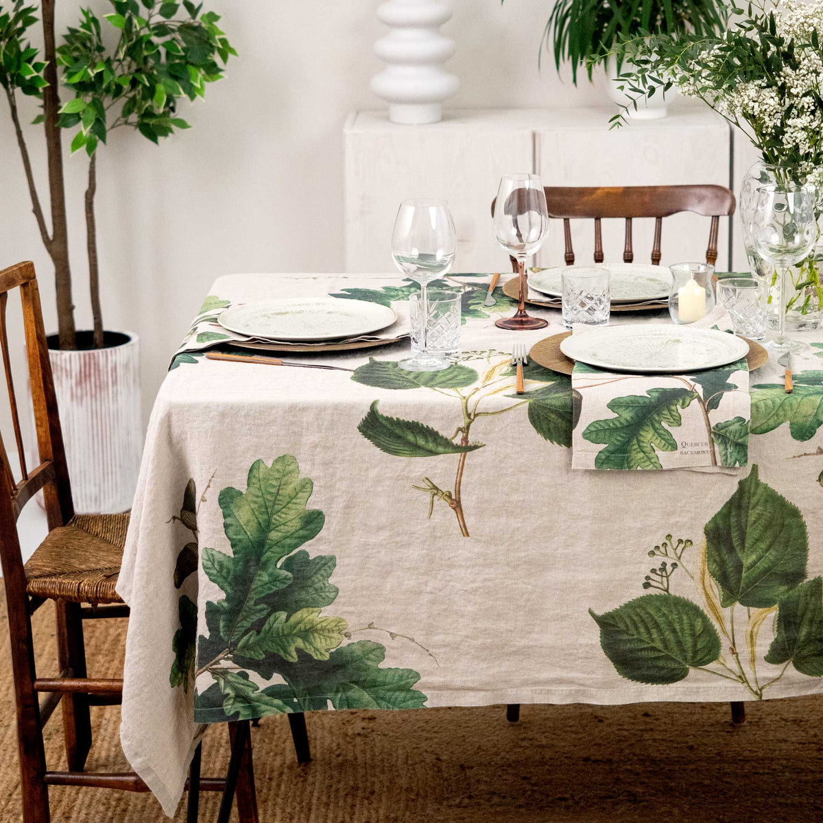 Table cloth TREES natural