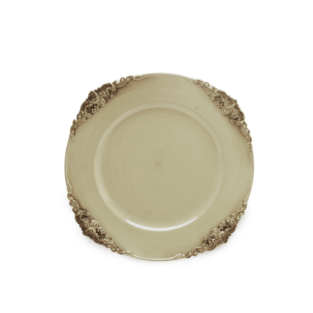 Set of 6 Ornate Cream & Brown Sous-Plats – 33 cm – image 6 | House Art