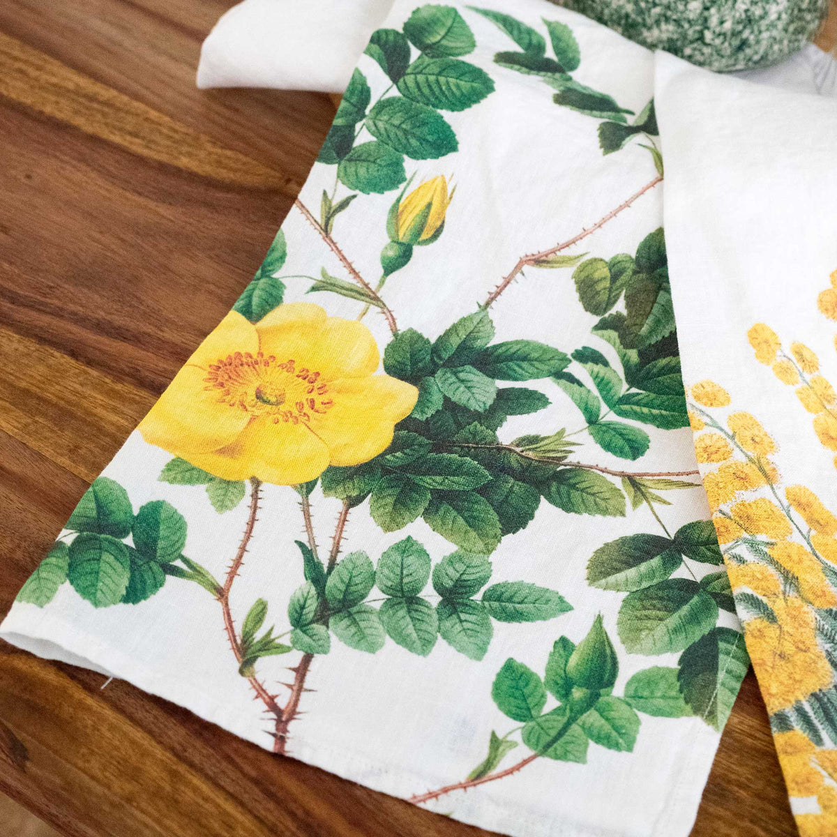 Set of 2 Mimosa & Rose Kitchen Towels.