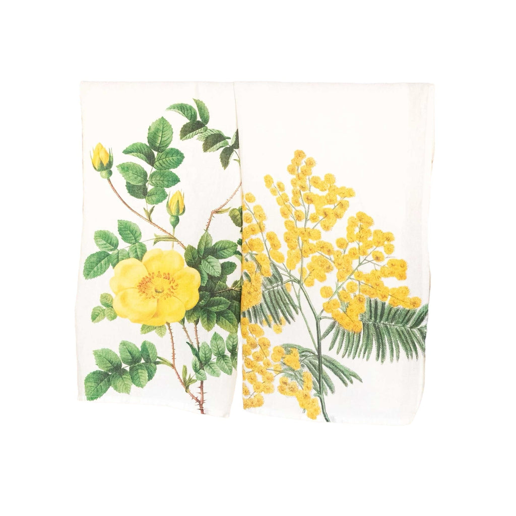 Set of 2 Mimosa & Rose Kitchen Towels.
