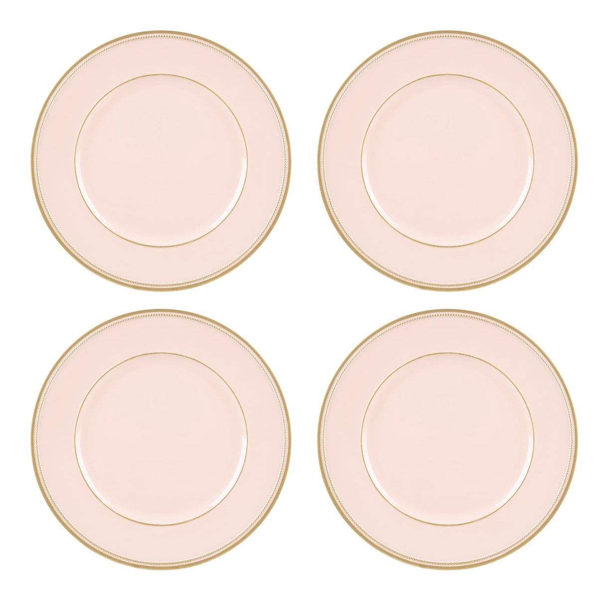 Set of 4 pink Plastic under plate 33cm.
