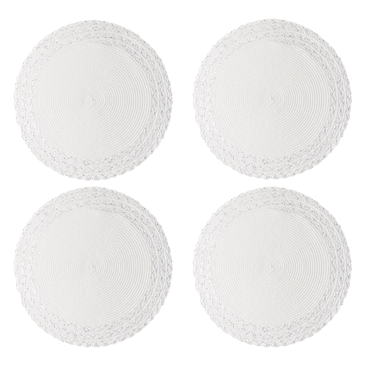 Set of 4 White Woven Placemats – Ø38 cm – image 2 | House Art