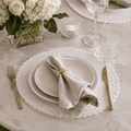 Set of 4 White Woven Placemats – Ø38 cm | House Art