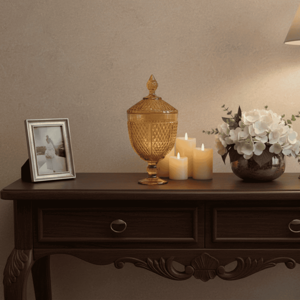 Crystal Amber Jar 15x32cm – image 4 | House Art