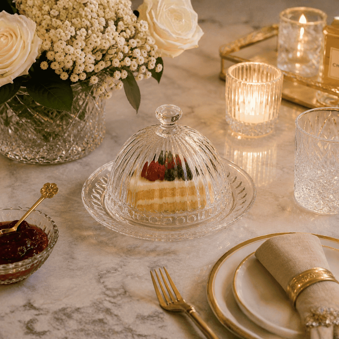 Empire Crystal Plate and Cover 20cm