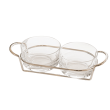 Load image into Gallery viewer, Silver Plated Double Bowl  24x10x8cm

