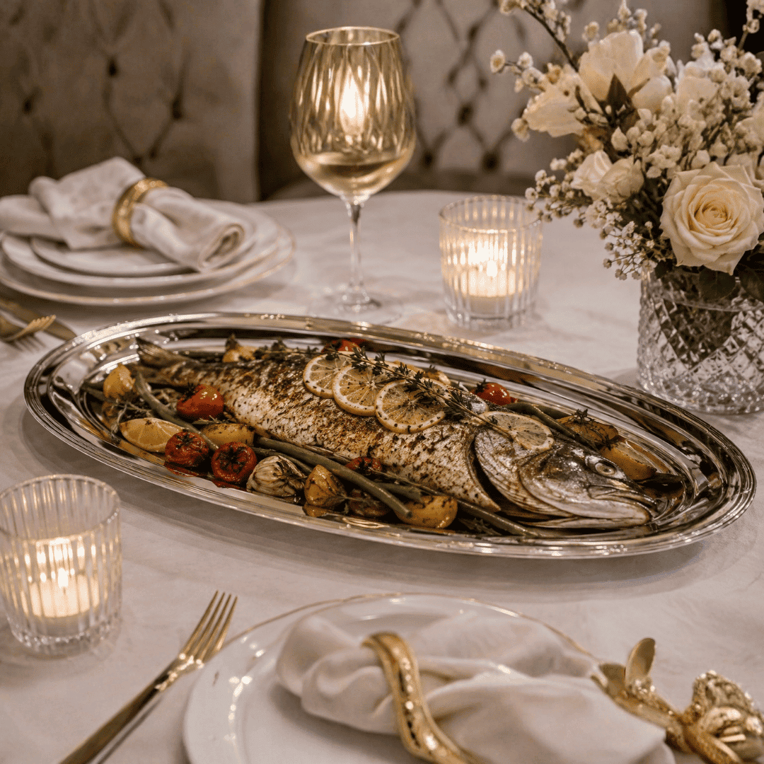 Monaco Stainless Steel Serving Plate 60X25cm