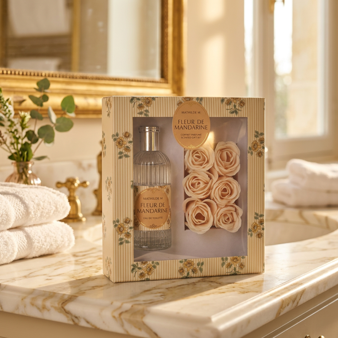 Eau de toilette 100 ml and scented soap roses - Fleur de Mandarine | House Art