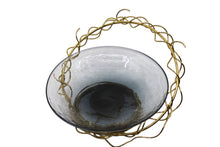 Load image into Gallery viewer, Glass Bowl With Iron Wire Stand.
