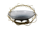 Glass Bowl With Iron Wire Stand.