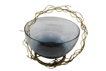 Load image into Gallery viewer, Glass Big Bowl With Iron Wire Stand.
