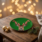 Serving Plate Candycane Horn