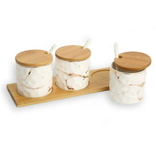 Load image into Gallery viewer, White Porcelaine Canister Set With Gold Design
